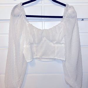 White king sleeve crop top